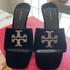 Tory Burch Eleanor Velvet Pave Mule 9